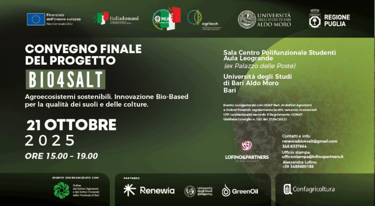 BIO4SALT | Agrosistemi sostenibili, Innovazione bio-based per la qualità dei suoli e delle colture